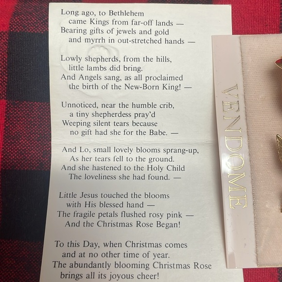 ❤️VENDOME Christmas Rose Brooch VTG. - Picture 8 of 14